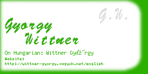 gyorgy wittner business card